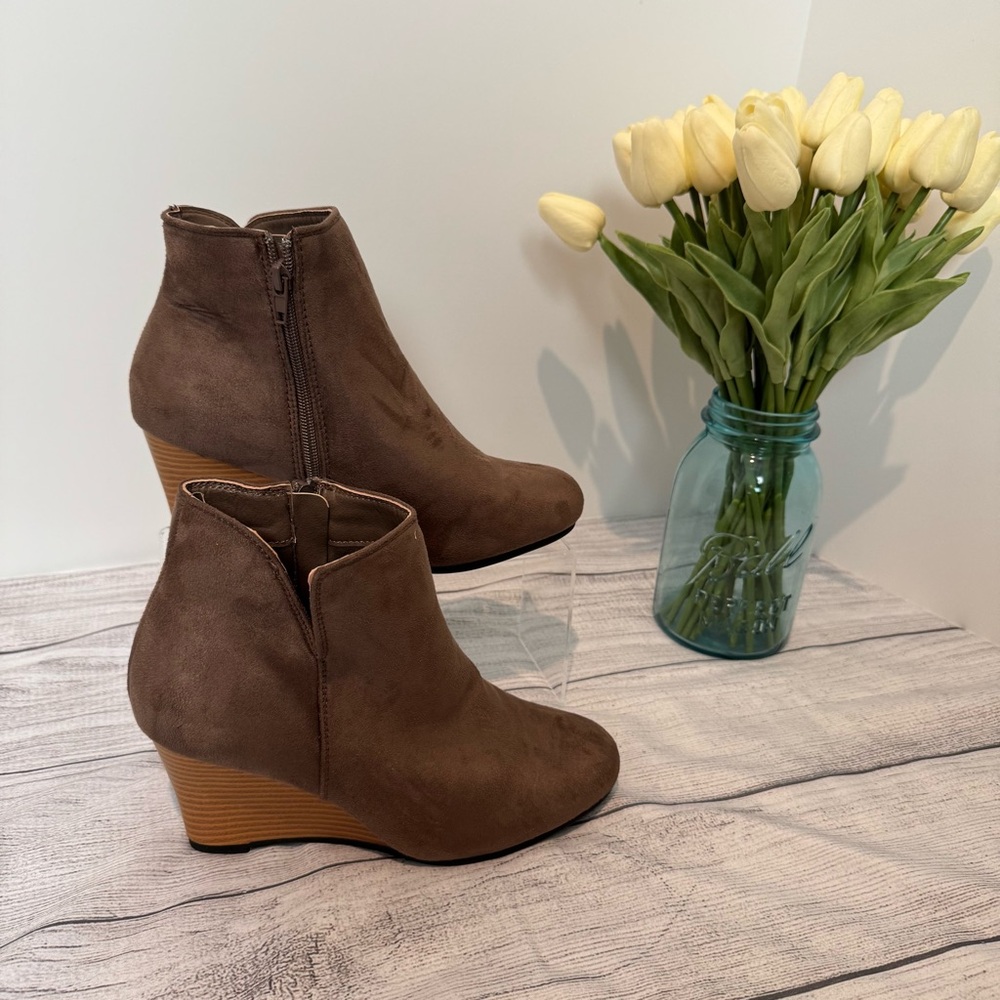 Brown Wedge Ankle Boots